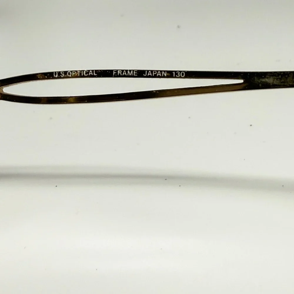 US Optical Andrea Navy Eyeglasses Gold Blue Butterfly Frame  55-15-130 23985